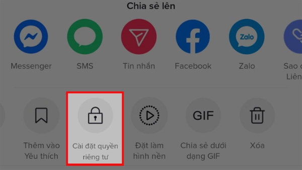 Cài đặt và quyền riêng tư