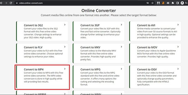 Mở trình duyệt web, vào video.online-convert.com