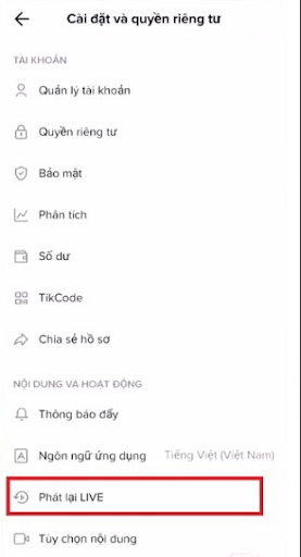 Có thể phát lại Livestream Tiktok không?