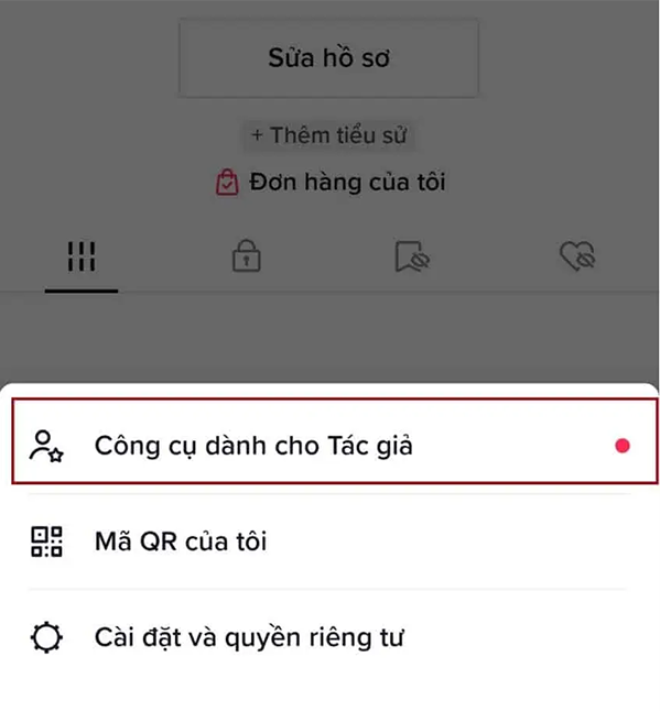 Nhấn vào biểu tượng ba dấu gạch ngang