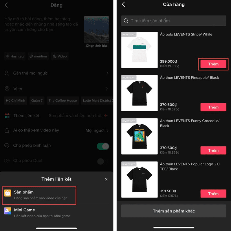 Cách thêm giỏ hàng vào video tiktok