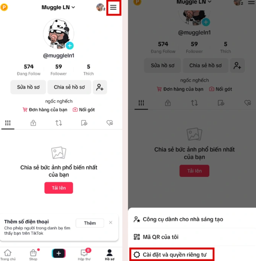 Cách xóa tài khoản tiktok