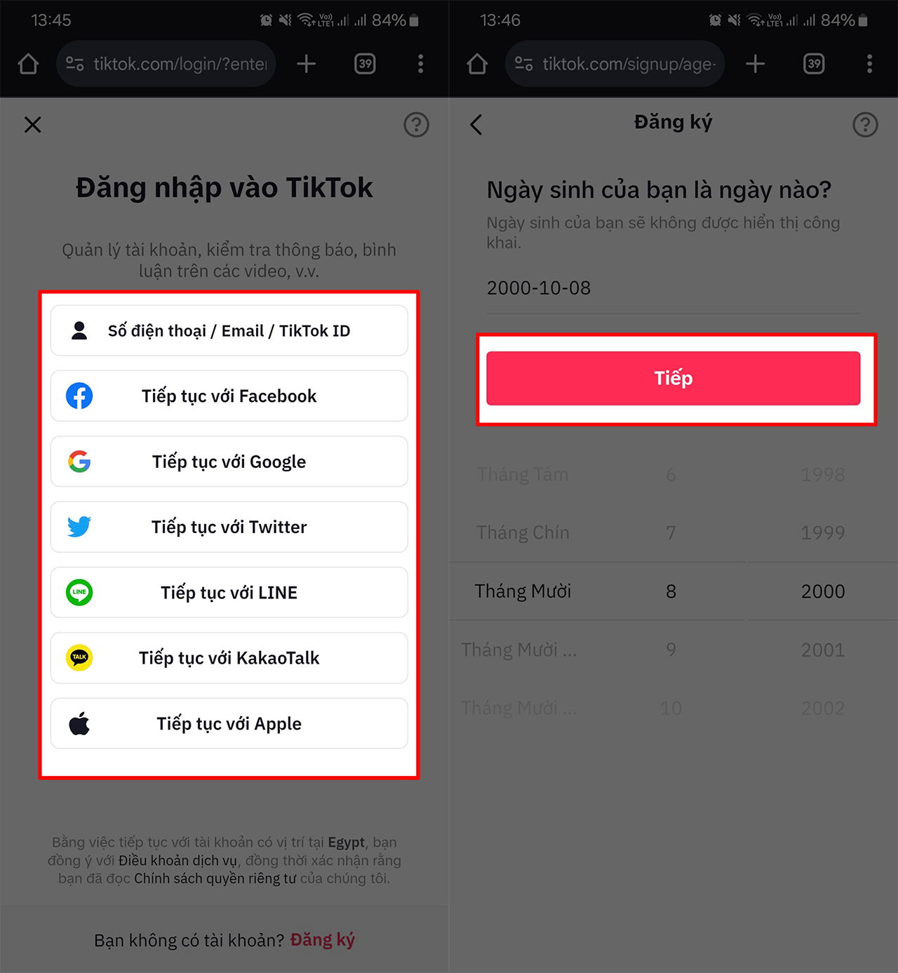 Đăng ký tài khoản tiktok mới