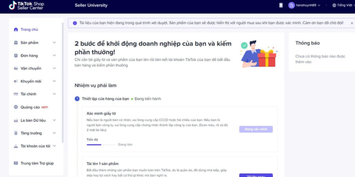 Đăng ký tiktok shop