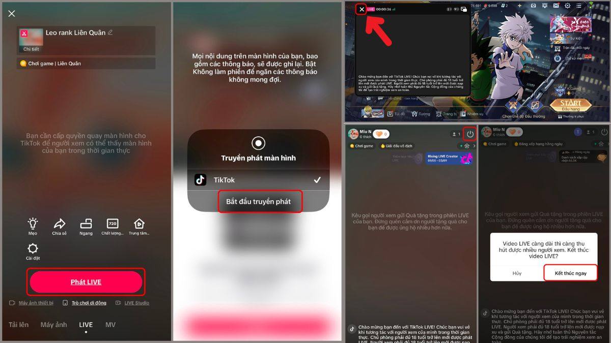 live game trên tiktok bằng điện thoại