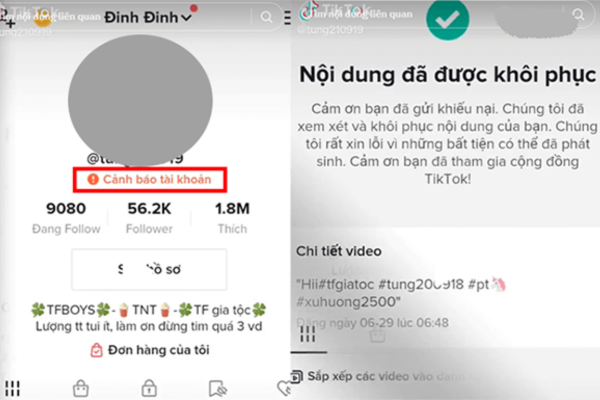 Tài khoản tiktok bị cảnh báo bao lâu? 